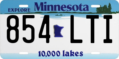 MN license plate 854LTI