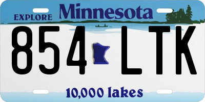 MN license plate 854LTK
