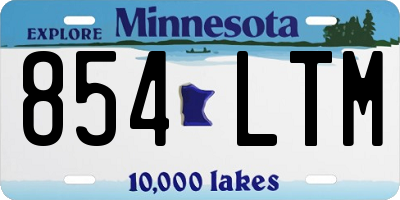MN license plate 854LTM