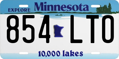 MN license plate 854LTO