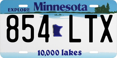 MN license plate 854LTX