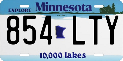 MN license plate 854LTY