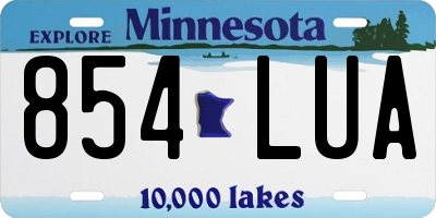 MN license plate 854LUA
