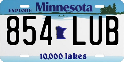 MN license plate 854LUB