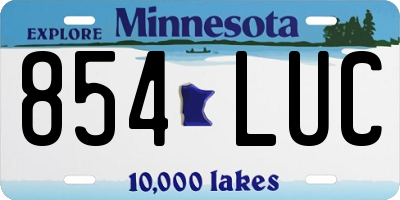 MN license plate 854LUC