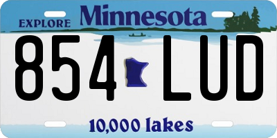 MN license plate 854LUD