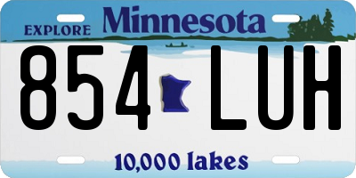 MN license plate 854LUH