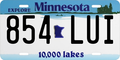 MN license plate 854LUI