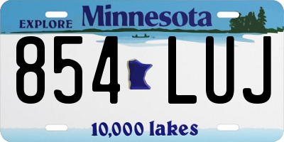 MN license plate 854LUJ