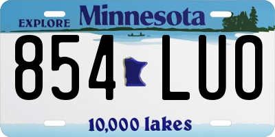 MN license plate 854LUO