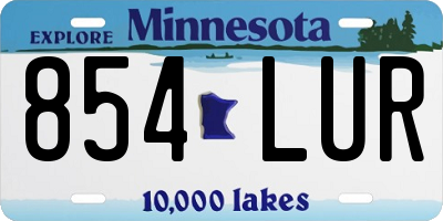 MN license plate 854LUR