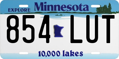 MN license plate 854LUT