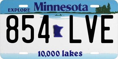 MN license plate 854LVE