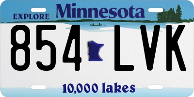 MN license plate 854LVK