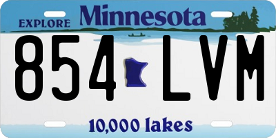 MN license plate 854LVM