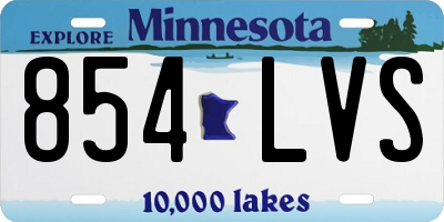 MN license plate 854LVS