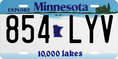 MN license plate 854LYV