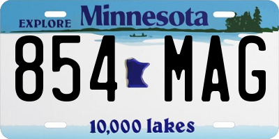 MN license plate 854MAG