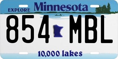 MN license plate 854MBL