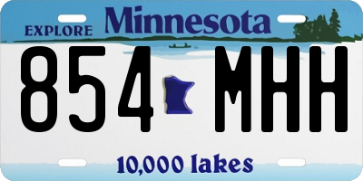 MN license plate 854MHH