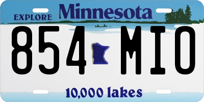 MN license plate 854MIO