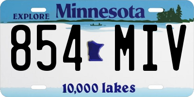 MN license plate 854MIV