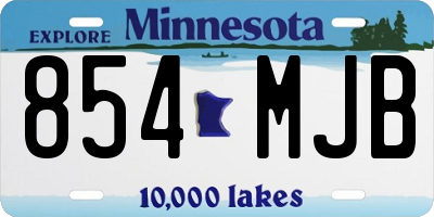 MN license plate 854MJB