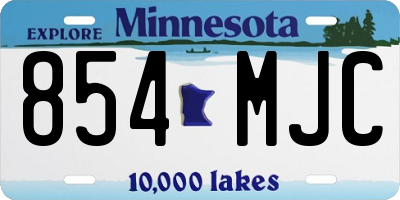 MN license plate 854MJC