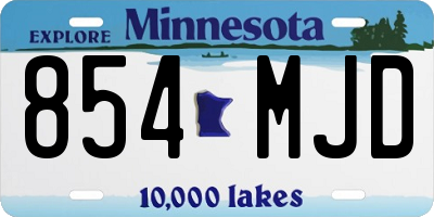MN license plate 854MJD