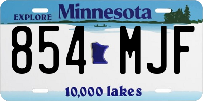 MN license plate 854MJF