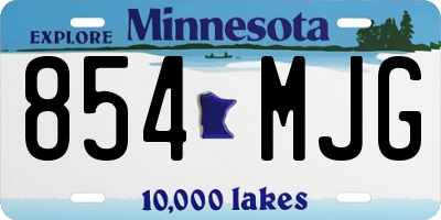 MN license plate 854MJG