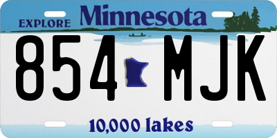 MN license plate 854MJK
