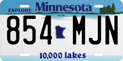 MN license plate 854MJN