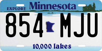 MN license plate 854MJU
