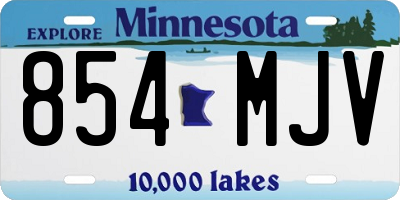 MN license plate 854MJV
