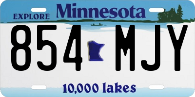 MN license plate 854MJY