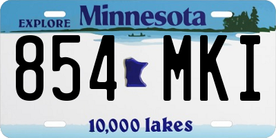 MN license plate 854MKI