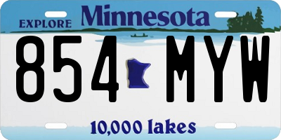 MN license plate 854MYW