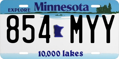 MN license plate 854MYY