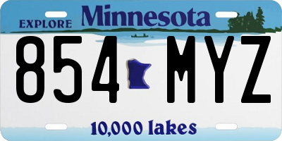 MN license plate 854MYZ