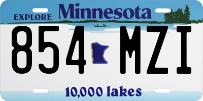 MN license plate 854MZI