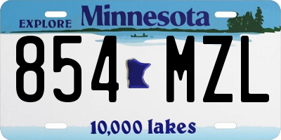 MN license plate 854MZL