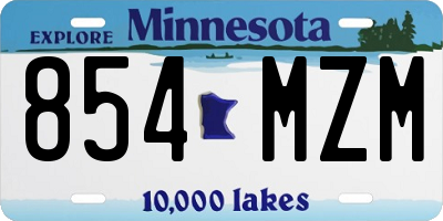 MN license plate 854MZM