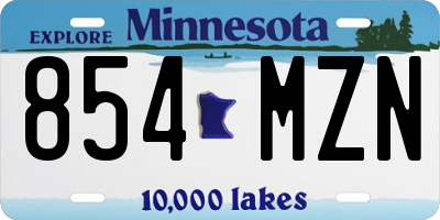 MN license plate 854MZN