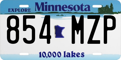 MN license plate 854MZP