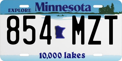 MN license plate 854MZT