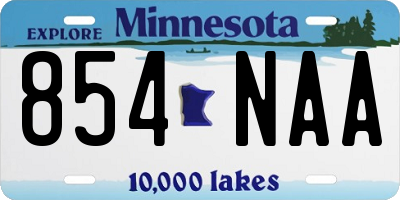 MN license plate 854NAA