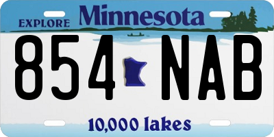 MN license plate 854NAB