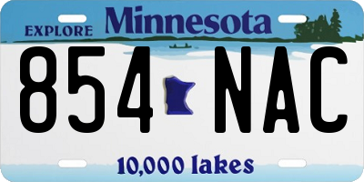 MN license plate 854NAC