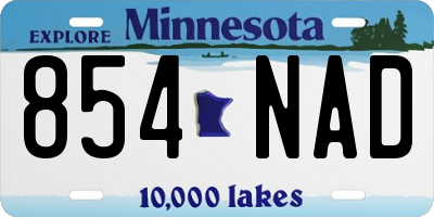 MN license plate 854NAD